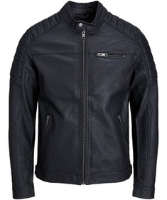 Resim Jack & Jones Jjerocky Jacket Noos Siyah Erkek Deri Ceket 12147218 