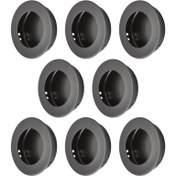 Resim 8 Paket Siyah Yuvarlak Parmak Çekme Kolları, Gömme Metal Gizli Çekme Kapı Kolu Çekmeceler, Dolaplar, Cep Kapıları için - Dayanıklı ve Kullanımı Kolay Görünmez Kapı Kolları Modern Evler için 