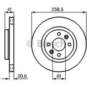 Resim Bosch Ön Fren Aynası Orta Sandero Ym. Mgn 96 Logan 04 Kng 1.5dci Clıo I-ıı91/r19 258.5×20.6×4dlxhavalıbos- 