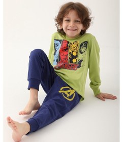 Resim Avangers Fıstık Yeşili Erkek Çocuk Uzun Kol Pijama Takım Fıstık Yeşili 