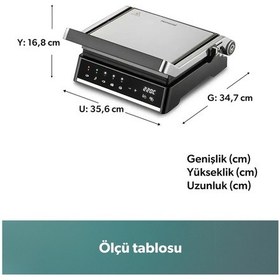 Resim Homend Grilliant 1341h Inox Gövdeli, Döküm Plakalı, 5 Programlı, Led Ekranlı Tost Ve Izgara Makinesi 