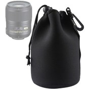 Resim Sones Neopren Slr Kamera Lensi Taşıma Çantası Karabinalı Kese Çantası, Boyut: 10x18cm Siyah 