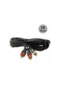 Resim Yüksek Kalite 3.5mm Erkek to 2RCA Erkek Ses Kablosu 10Metre 