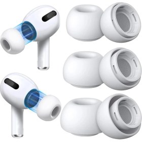 Resim Airpods Pro & Airpods Pro 2. Nesil Için 3 Çift Yedek Kulak Uçları, Gürültü Azaltma Delikli Silikon Kulak Ucu Ağrısı Yok, Kaymaz Yumuşak Kulak Uçları Airpods Pro/pro 2 ile Uyumlu (Boyutlar 