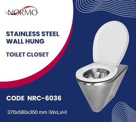 Resim NORMO Paslanmaz Çelik Premıum Kapaklı Klozet 370x610x740mm 