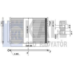 Resim KALE 347305 Klima Radyatoru Kondenser ( Fiat: Egea 1.4 15- Benzinli ) 51887906 (WP372281) 