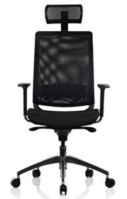 Resim Bürosit Reflex 9 Başlıklı Alüminyum Siyah Yönetici Koltuğu 