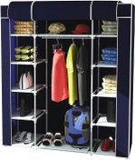 Resim Sepettenevar Metal Profil Çift Yandan Raflı Askılıklı Bez Dolap - 10 Renkli 