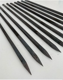 Resim 10 Adet Kare Tavuk Patlıcan Şişi - Kara Demir 10 Mm - Özel Yapım 
