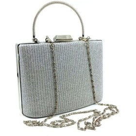 Resim Çanta Sepetim Gümüş Simli Tablet Abiye Çantası - Gümüş 