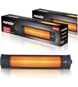Resim Marsstar 2500 W Elektrikli Isıtıcı Infrared Isıtma Yöntemi ile Siyah Renkli Duvara Monte Edilebilir 