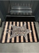 Resim Brillant Leopar Desen Kapıönü Paspası - Bej 