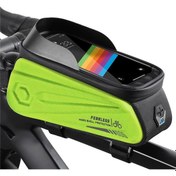 Resim West Bıkıng Yp0707252 Su Geçirmez Bisiklet 7.0 İnç Dokunmatik Ekran Telefon Çantası Ön Çerçeve Çantası - Sarı 