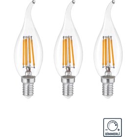 Resim 3 Adet Dekoratif Kıvrık Buji Gün Işığı E14 Duy 