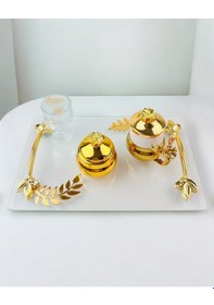 Resim Embrace Gold Şeffaf Söz Tepsisi Beyaz Beyaz 