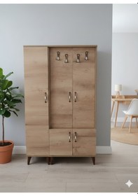 Resim Zerkaconcept Belin 3 Kapaklı Portmanto Vestiyer Ayakkabılık Dolap Meşe - M1 Meşe 