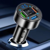 Resim Yükseltilmiş 100W Dijital Ekranlı Araba Şarj Cihazı, 2 PD+Port, 3 USB-C Port ve Super 3.1 - Akıllı Telefon ve Tablet Hızlı Şarj Adaptörü, Araçlar için Taşınabilir Şarj Cihazı, USB Şarj Kablosu 