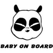 Resim Panda Kafası Bebek On Board Oto Motor Laptop Duvar Folyo Sticker 70 X 56 Cm 