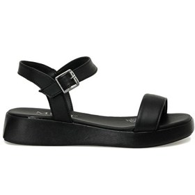 Resim DS23021 3FX Siyah Kadın Dolgu Topuk Sandalet 