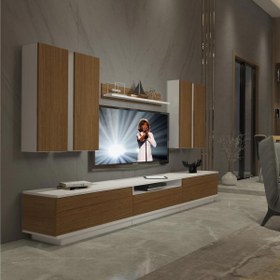 Resim Decoraktiv Trendstyle 8DS Mdf Tv Ünitesi Tv Sehpası - Beyaz - Ceviz 