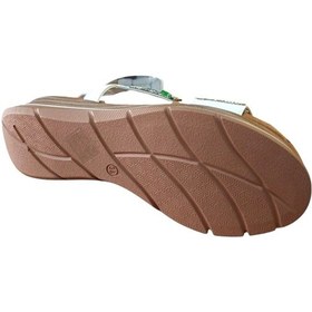 Resim De Scarıo 2061 Kadın Taşlı Comfort Sandalet Beyaz Siyah 