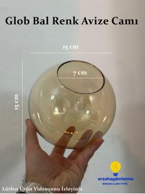 Resim erşahaydınlatma Glob Avize Camı Bal Renk 15 Lik 