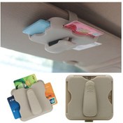 Resim Cbtx Araba Vizörü İçin Güneş Gözlüğü Tutucu Gözlük Tutucu Klipsli Kart Saklama Kılıfı - Bej 