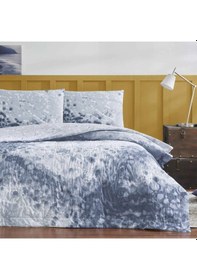 Resim Taç Kapitoneli Nevresim Takımı Trixy Mavi Çift Kişilik 