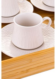 Resim Bambum Lara Porselen Fincan Takımı Seti 6 Kişilik 12 Parça beyaz 