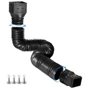 Resim Willowhaven Siyah Kare Esnek Yağmur Suyu Drenaj Uzantısı 18,5-62 Inç Ayarlanabilir 