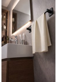 Resim Yapışkanlı Siyah Uzun Havluluk Duvar Tipi Delme Gerektirmez Banyo Havlu Askılığı S-101 Kts 