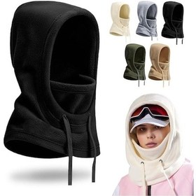 Resim Sherpa Hood Kayak Maskesi, Kış Rüzgar Geçirmez Peluş Pleas Yüz Kapak Şapkası, Sıcak Kapak Ve Kayak, Tırmanma Ve Binicilik İçin Eşarp 6+ 6+ 