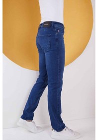 Resim Vikingsjeans Erkek Mavi Düz Klasik Rahat Kesim Regular Fit Likralı Kot Jeans Mavi 