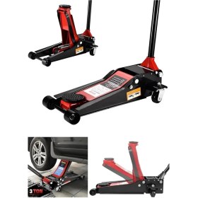 Resim Germany Steel Hidrolik Ağır Hizmet Tipi Alçak 3 Ton Kapasite Güçlendirilmiş Çift Piston Garaj Krikosu 3yıl Garanti 