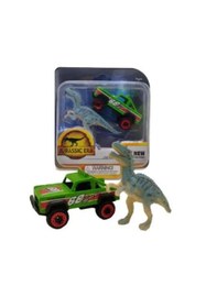 Resim MEGA Die Cast Metal Yeşil Pikap ve Gri Dinozor 
