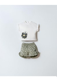 Resim U.s. Polo Assn Kız Bebek 2 Li Şort T-şhirt Takım Beyaz-yeşil-2272 Beyaz 