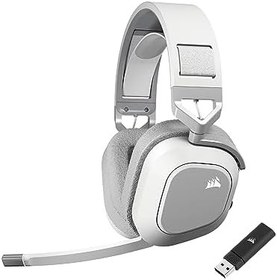 Resim Corsair HS80 MAX Bluetooth'lu Kablosuz Çok Platformlu Oyun Kulaklığı - Dolby Atmos - Yayın Kalitesinde Mikrofon - iCUE Uyumlu - PC, Mac, PS5, PS4, Mobil - Beyaz 