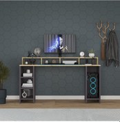 Resim Oyuncu Masası/bilgisayar Masası / Çalışma Masası / %100 Mdf Antrasit - Lefkas Meşe 