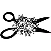 Resim habune Güllü Makas Sticker 20 X 10 Cm 