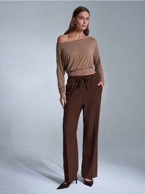 Resim Dilvin 72209 Beli Lastikli Pantolon-kahve Kahve 