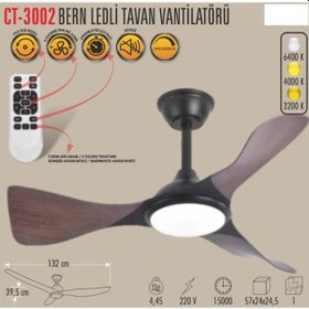 Resim Cata Ct-3002 Bern Ledli Tavan Vantilatörü 