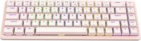Resim Rampage REBEL Pembe Low Profile BLUE SWITCH Mekanik Gaming Oyuncu Klavye US Layout Rainbow 