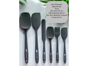 Resim Isıya Dayanıklı 11 Prç Silikon Spatula Kepçe Kaşık Kevgir Çeyiz Seti 