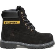 Resim Bulldozer Hakiki Deri Nubuk Siyah Kadın Bot & Bootie 240602 Siyah 