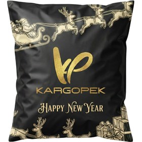 Resim Firmanıza Özel Yılbaşı Temalı Kargo poşeti - Yeşil / 34x45+5 / 5000 