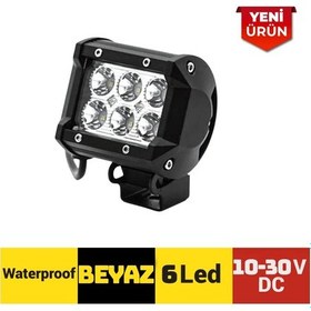 Resim 10-30v 6 Ledli Çakarlı Beyaz Off-road Projektör Lambası 301 0591 