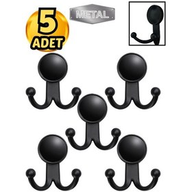 Resim Metal Boncuk Askı Siyah Duvar Tipi 5 Li Siyah 