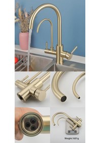 Resim Mutfak Eviye Bataryası Dual Flow Su Arıtma Çıkışlı 