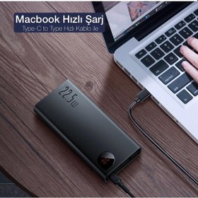 Resim Baseus Adaman 20000 Mah 22.5W Hızlı Şarj Powerbank Metal Kasa Led-Siyah 
