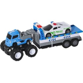 Resim KLX600-361 Sürtmeli Die Cast 4×4 Polis Arabası Taşıyıcılı -Vardem 